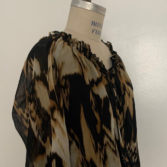 Vintage Animal Print Chiffon Blouse - Picture 5 of 6